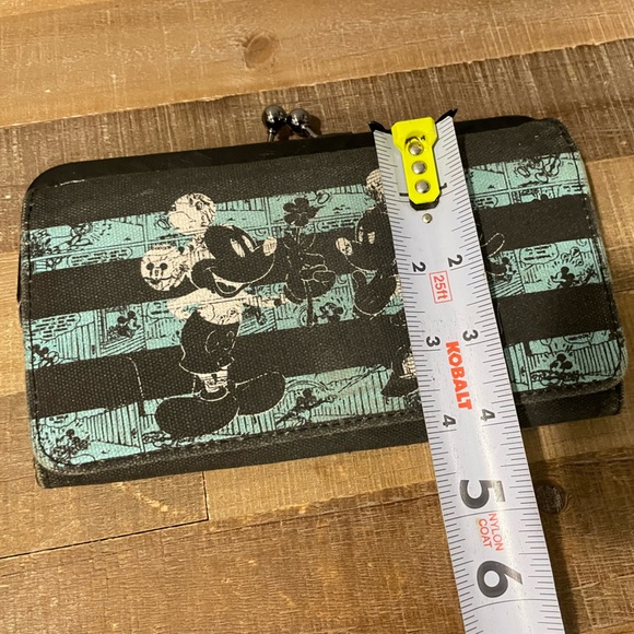 Disney Couture by Loop Mickey & Minnie Mouse Wallet Black & Blue Stripes - Picture 8 of 9